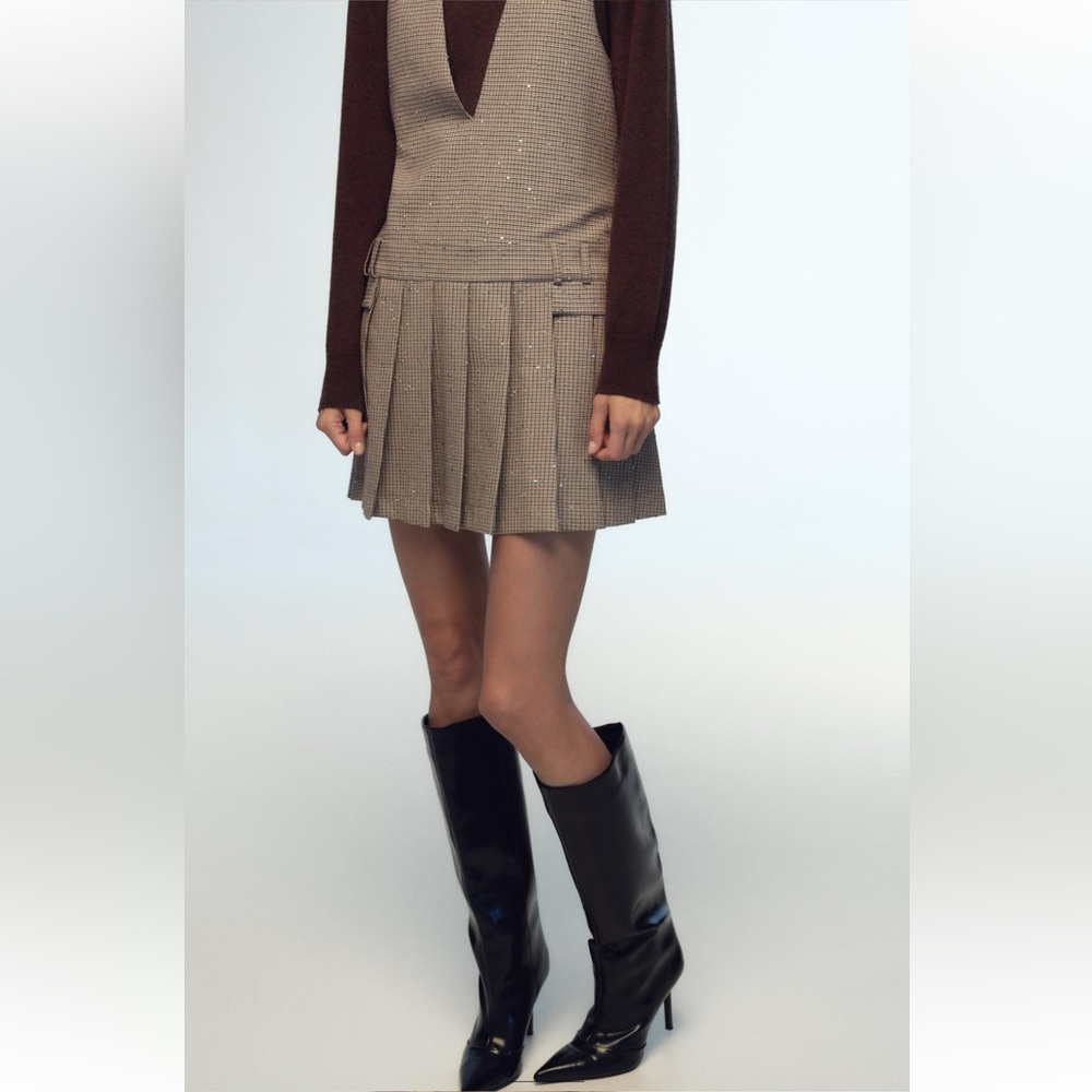 PLEATED PINAFORE DRESS - Picture 4 of 9